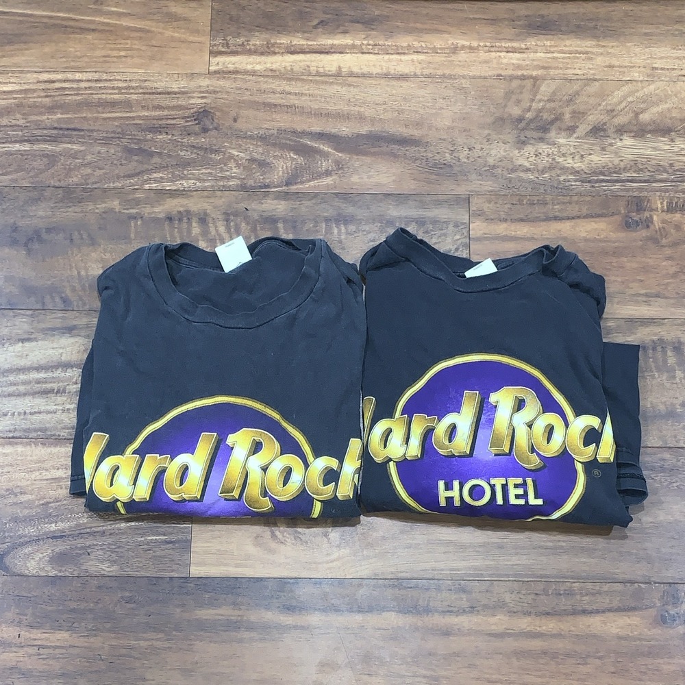 MENS SET OF 2 - 3XL Hard Rock Hotel Las Vegas Black T-Shirt - Music Memorabilia